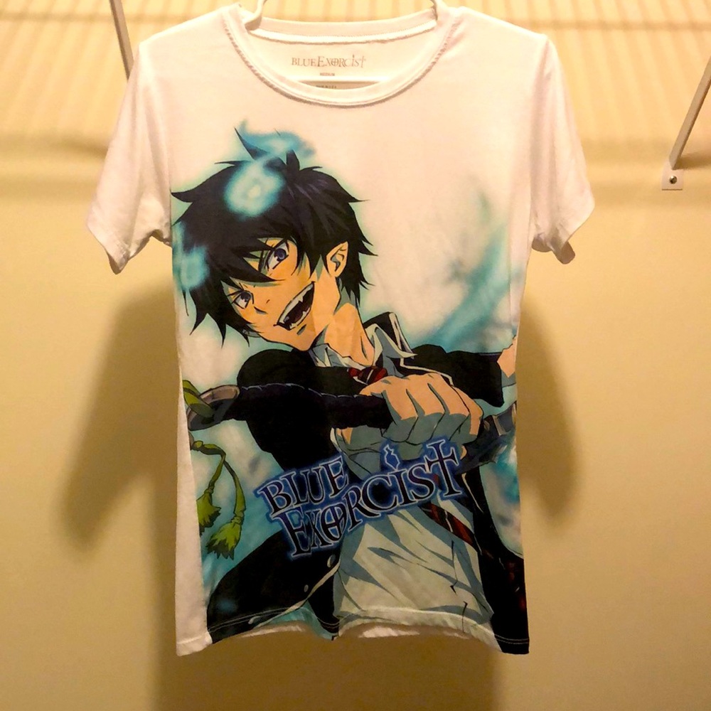 Medium Blue Exorcist shirt from Hot Topic